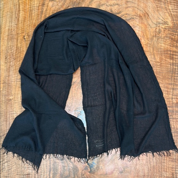 Isabel Marant Étoile Black Fringed Scarf - Picture 1 of 8